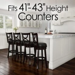 Hastings Home 29-Inch Swivel High Back Bar Stool With 360 Degree Rotating Seat, Black -Homcom Crosley Shop GUEST 85e72568 f83b 4b03 b554 c5d69f726a3e