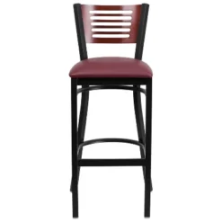 Emma And Oliver Black Decorative Slat Back Metal Restaurant Dining Barstool -Homcom Crosley Shop GUEST 862b2904 7e42 47f1 8113 660022dc5621