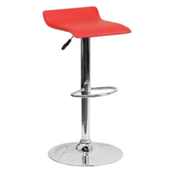 Flash Furniture Contemporary Vinyl Adjustable Height Barstool With Solid Wave Seat And Chrome Base -Homcom Crosley Shop GUEST 86419733 e92f 44af 8fb6 a2a5fde45eb6