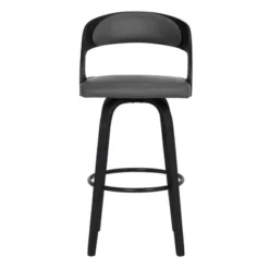 30" Shelly Contemporary Barstool Black/Gray - Armen Living