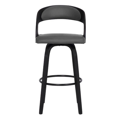 30" Shelly Contemporary Barstool Black/Gray - Armen Living 3 30" Shelly Contemporary Barstool Black/Gray - Armen Living
