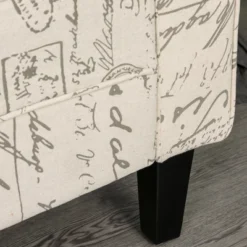 HOMCOM 41" Ottoman Bench, Modern Linen Armed Entryway Bench, Signature Print With Cream White Parchment Background -Homcom Crosley Shop GUEST 883fa318 0fc8 4cce a7b5 cc5c7a61a1cb