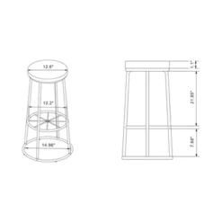 Set Of 2 33" Pilat Barstools With Wood Seat Light Gray - HOMES: Inside + Out -Homcom Crosley Shop GUEST 885f7b20 07ee 4d71 b7d8 d41c69ef671e