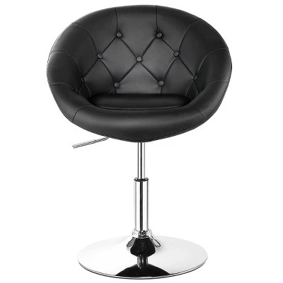 Tangkula Modern Swivel Bar Stools Height Adjustable Round Tufted Back Accent Chair Black/White 13 Tangkula Modern Swivel Bar Stools Height Adjustable Round Tufted Back Accent Chair Black/White - Image 11