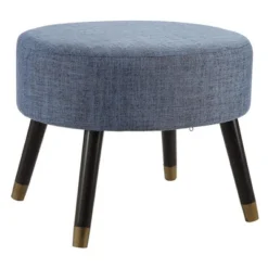 Designs4Comfort Mid-Century Modern Round Ottoman Stool - Breighton Home -Homcom Crosley Shop GUEST 893b1302 261c 40d2 bc3d c88adbbf19b4
