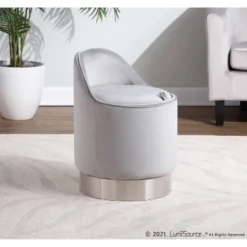 Marla Glam Vanity Stool Steel/Velvet Chrome/Silver - LumiSource 25 Marla Glam Vanity Stool Steel/Velvet Chrome/Silver - LumiSource -Homcom Crosley Shop GUEST 894dce3a 38a2 4dc0 906c 6dc37b593107