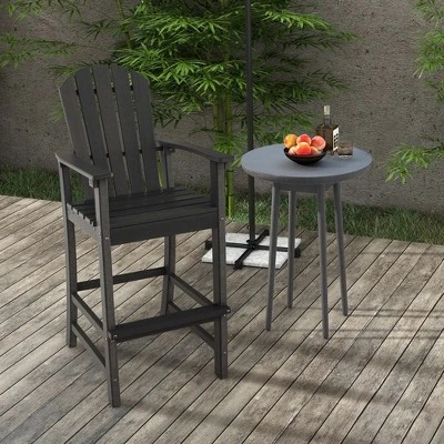 Costway Outdoor HDPE Bar Height Stool Patio Tall Chair Armrest Footrest All Weather 5 Costway Outdoor HDPE Bar Height Stool Patio Tall Chair Armrest Footrest All Weather - Image 3