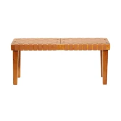 Rustic Birch Wood Bench Brown - Olivia & May -Homcom Crosley Shop GUEST 89c1c128 8e08 48db 9e62 db00c2c52a84