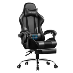 Gaming Chair With Footrest And Ergonomic Lumbar Massage Pillow PU Leather Office Chair - GTRACING -Homcom Crosley Shop GUEST 8a96f23e fc6c 41f6 a8f7 e77335534c67