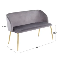 46" Fran Glam Bench - LumiSource -Homcom Crosley Shop GUEST 8a995f46 4fc1 40f6 9b02 1afb0bdce773