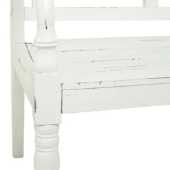 Farmhouse Mahogany Bench White - Olivia & May -Homcom Crosley Shop GUEST 8ab09f5a a00a 4148 b252 7467cc610f6e