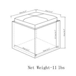 17" Townsend Cube Storage Ottoman With Tray - WyndenHall -Homcom Crosley Shop GUEST 8acb258d ae5b 4a81 b880 769982fe88ff