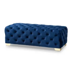 Avara Velvet Button Tufted Bench Ottoman - Baxton Studio -Homcom Crosley Shop GUEST 8b8fbf5e 8255 4757 9f4c 85ad83edf5f1
