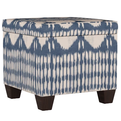 Fairland Square Storage Ottoman Ikat Tonal Blue - Skyline Furniture 3 Fairland Square Storage Ottoman Ikat Tonal Blue - Skyline Furniture