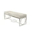 Contemporary Decorative Stainless Steel Cowhide Bench Silver - Olivia & May -Homcom Crosley Shop GUEST 8bf24f5e 0301 4ca4 be7d fc1eb0030daf