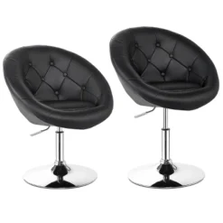 Tangkula Set Of 2 Modern Swivel Bar Stools Height Adjustable Round Tufted Back Accent Chair Black/White 21 Tangkula Set Of 2 Modern Swivel Bar Stools Height Adjustable Round Tufted Back Accent Chair Black/White -Homcom Crosley Shop GUEST 8ce71bf3 c966 4ae9 8c22 e6921fed6204