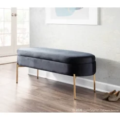 48" Chloe Contemporary Upholstered Storage Bench - LumiSource -Homcom Crosley Shop GUEST 8dbe7ad7 f460 4059 a292 9553046dcb99