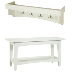Shaker Cottage Tray Shelf Coat Hook With Bench Set - Alaterre Furniture -Homcom Crosley Shop GUEST 8e113609 426f 412e b9a0 69011c85b1b2