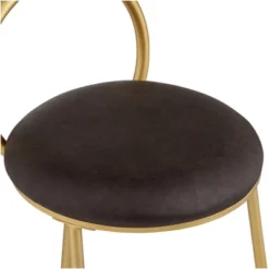 55 Downing Street Gold Swivel Bar Stool 30 1/2" High Industrial Brown Faux Leather Cushion For Kitchen Counter Height Island Home -Homcom Crosley Shop GUEST 8ed52a32 7771 49ed 94b1 550e853861cc