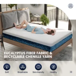 Costway 10'' Jacquard Hybrid Mattress Plush Gel Infused Memory Foam Bamboo Charcoal Queen -Homcom Crosley Shop GUEST 8f349cec 45de 48c7 a306 4449100e5c5a