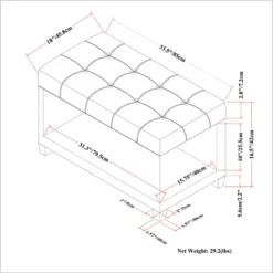 34" Marlowe Storage Ottoman Bench - WyndenHall -Homcom Crosley Shop GUEST 8f52e508 9da5 4706 8cf1 1df2f1bcef79