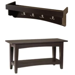 Shaker Cottage Tray Shelf Coat Hook With Bench Set - Alaterre Furniture -Homcom Crosley Shop GUEST 8f61c239 4270 481b a058 04393b705f07