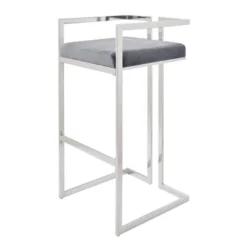 2pk 29" Everal Velvet Upholstered Chrome Metal Counter Height Barstools Blue Steel - Inspire Q -Homcom Crosley Shop GUEST 8f9a5965 99b4 4392 a303 56f425ccabf4