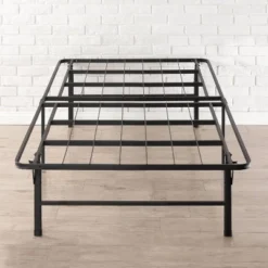 14" Premium Steel Bed Frame And Platform Bed Black - Mellow