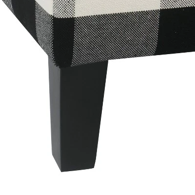 Large Decorative Storage Bench Black Plaid - HomePop 8 Large Decorative Storage Bench Black Plaid - HomePop - Image 6