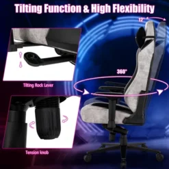 Costway Gaming Chair 360° Swivel Computer Reclining Height Adjustable 4D Armrest Grey 16 Costway Gaming Chair 360° Swivel Computer Reclining Height Adjustable 4D Armrest Grey -Homcom Crosley Shop GUEST 92ff7c1b 0aed 495b 9630 3d852db170e2