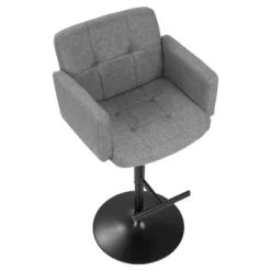 Stout Contemporary Adjustable Barstool Black/Gray With Swivel - Lumisource -Homcom Crosley Shop GUEST 93853e66 2ca6 45ca 8e42 9f5fe6bd7bc7