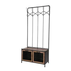 Hall Tree Coat Rack With Storage Drawers Black - Olivia & May