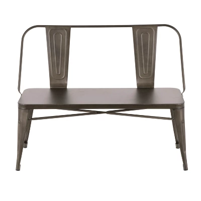 Oregon Industrial Metal Dining Entryway Bench- LumiSource 6 Oregon Industrial Metal Dining Entryway Bench- LumiSource - Image 4