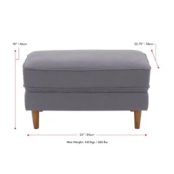 Mulberry Fabric Upholstered Modern Ottoman - CorLiving -Homcom Crosley Shop GUEST 951398c1 d7cc 483f a705 882bfca40783