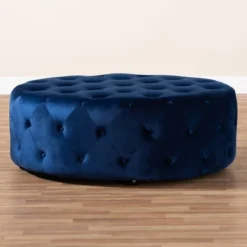 Cardiff Velvet Fabric Upholstered Button Tufted Cocktail Ottoman Blue - Baxton Studio -Homcom Crosley Shop GUEST 955e5a46 18fd 4fab 84fc 5f17d176fa7e
