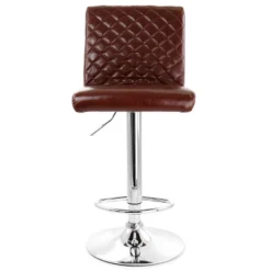 Elama 2 Piece Adjustable Tufted Faux Leather Bar Stool In Glossy Cherry With Chrome Base -Homcom Crosley Shop GUEST 96570382 7f78 429f b142 55e9ec5f96f4