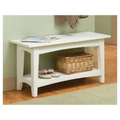 Cottage Bench With Shelf - Alaterre -Homcom Crosley Shop GUEST 97d32b95 842a 468b 875d d55387fcce80