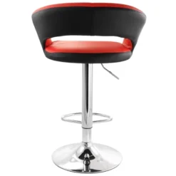 Elama Adjustable Faux Leather Open Back Bar Stool In Red And Black -Homcom Crosley Shop GUEST 9801890f 1011 448b be18 15fb6839e9ae