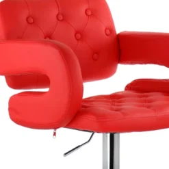 Elama Faux Leather Tufted Bar Stool In Black With Chrome Base And Adjustable Height -Homcom Crosley Shop GUEST 982afb26 444d 4211 b03a 5c240738a6b2