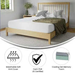 Flash Furniture Jasmine Charcoal & Green Tea Cooling Gel Memory Foam 8 Inch CertiPUR-US, Supportive Pressure Relief, Mattress In A Box -Homcom Crosley Shop GUEST 9837e48c 8f41 444f 86a7 042f0a5e6ebe