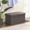 30" Button Tufted Folding Storage Ottoman Bench With Smart Lift Top - Mellow -Homcom Crosley Shop GUEST 98713fb0 f18c 43e8 92e5 d4f01f3c7c95