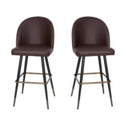Merrick Lane Set Of 2 Modern Armless Barstools With Contoured Backs, Steel Frames, And Integrated Footrests -Homcom Crosley Shop GUEST 98972dfc 3413 483a 80c8 5f9fb3dce036