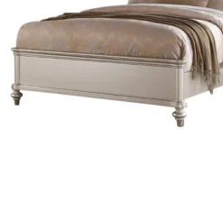Queen Opulent Wooden Bed Silver/Gray - Benzara -Homcom Crosley Shop GUEST 992b5737 356a 4b15 8e54 320d2bdf4b05