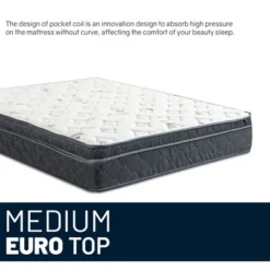 Continental Sleep, 12-Inch Medium Firm Euro Top Single Sided Hybrid Mattress, Compatible With Adjustable Bed -Homcom Crosley Shop GUEST 998a9d14 e9bf 4ff8 99c7 e62fdff4d70f