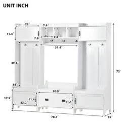 Modern Style 4-in-1 Multifunctional Hallway Coat Rack With 7 Metal Black Hooks And Storage Drawers - ModernLuxe -Homcom Crosley Shop GUEST 99be789b 25e5 4350 a38b 5769a71df5c6