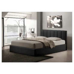 Queen Templemore Black Leather Contemporary Bed - Baxton Studio -Homcom Crosley Shop GUEST 9ae781ce 2121 4ecd 8e56 48e251a8ddd6
