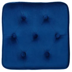 BirdRock Home Tufted Square Velvet Ottoman Foot Stool - Navy