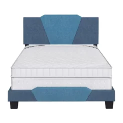 Full Sydney Color Block Blue/Ocean Linen Upholstered Platform Bed Blue - Eco Dream -Homcom Crosley Shop GUEST 9b2ac022 9ac3 4654 b79c 3d05c466e591