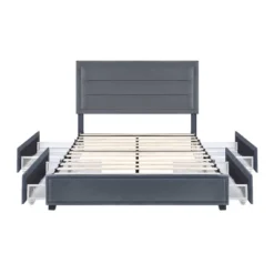 Ekali Upholstered Platform Bed With 4 Side Drawers - MiBasics -Homcom Crosley Shop GUEST 9b4c23cc e555 4f64 b3b3 303848a45a14