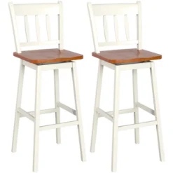 Costway Set Of 2 Swivel Bar Stools 30.5'' Pub Height Dining Bar Chairs Cream -Homcom Crosley Shop GUEST 9be20199 5385 45ed b616 608cc94bfc59